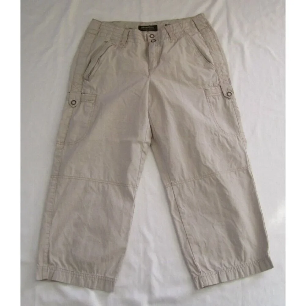 Women's Eddie Bauer 100%‎ Cotton Blakely Fit Capri Pants Sz 4 (WP222)